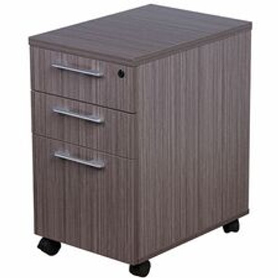 Boss Simple System Mobile Pedestal Box/Box/File - 26.8" Height x 15.8" Width x 22" DepthBox, File Drawer(s) - Finish: Driftwood, Silver - 1 Each