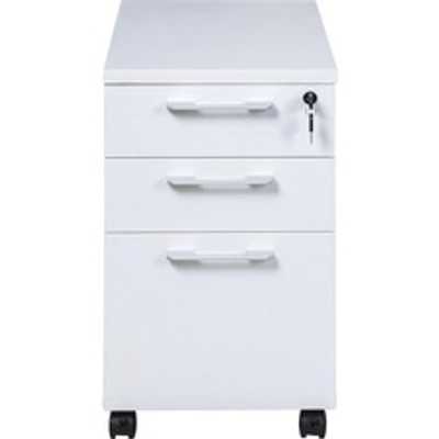 Boss Simple System Mobile Pedestal Box/Box/File - 26.8" Height x 15.8" Width x 22" DepthBox, File Drawer(s) - Finish: White - 1 Each