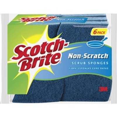 Scotch-Brite Non-Scratch Scrub Sponges - 0.8" Height x 4.3" Width x 2.8" Depth - 30 / Carton - Blue