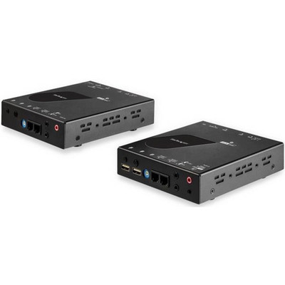 StarTech.com HDMI KVM Extender over LAN - 4K 30Hz - 1 Computer(s) - 1 Remote User(s) - 330 ft Range - 4K - 3840 x 2160 Maximum Video Resolution - 2 x Network (RJ-45) - 5 x USB - 2 x HDMI - 120 V AC, 240 V AC Input Voltage - Desktop - TAA Compliant