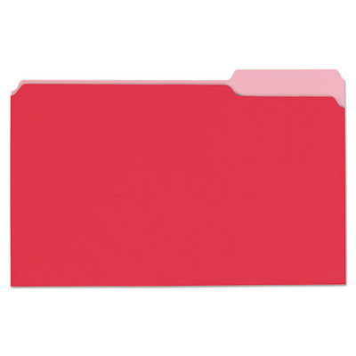 Deluxe Colored Top Tab File Folders, 1/3-cut Tabs: Assorted, Legal Size, Red/light Red, 100/box