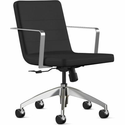 9 to 5 Seating Diddy 2450 Executive Chair - Black Seat Color - Foam Seat Material - Black Back Color - Foam Back Material - 5-star Base - 1 Each