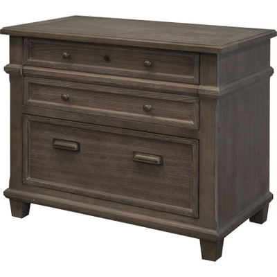 Martin Carson Lateral File - 2-Drawer - 2 x File Drawer(s) - Material: Veneer, Solid Lumber - Finish: Weathered Dove - 1 Each