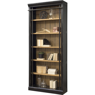Martin Bookcase - 5 Shelve(s) - 4 Adjustable Shelf(ves) - Finish: Aged Ebony, Warm Honey - 1 Each