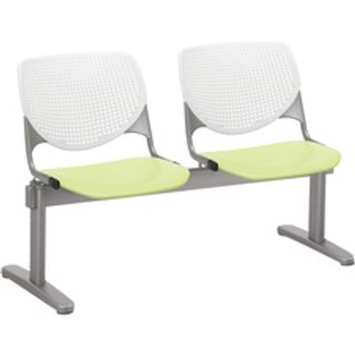 KFI Kool 2 Seat Beam Chair - Lime Green Seat Color - Polypropylene Seat Material - White Back Color - Polypropylene, Aluminum Alloy Back Material - Powder Coated Silver Frame Color - Tubular Steel Frame Material - 1 Each