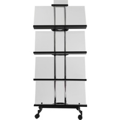 Alba Display Rack - 3 x Document, 1050 x Sheet - 65.75" Height x 28.74" Width x 12.80" Depth - Black - Chrome Metal, Polyvinyl Chloride (PVC), Acrylonitrile Butadiene Styrene (ABS) - 1 Each