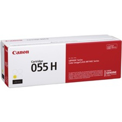 Canon 055H Original High Yield Laser Toner Cartridge - Yellow - 1 Each - 5900 Pages