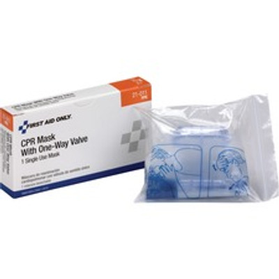 First Aid Only CPR Mask - Recommended for: Emergency, Healthcare - Fluid, Dust, Debris Protection - White - Earloop Style Mask - 1 Each