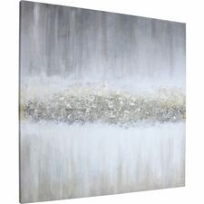 Lorell Raining Sky Frameless Abstract Art - 40" Height x 40" Width - Gray - Acrylic - 1 Each