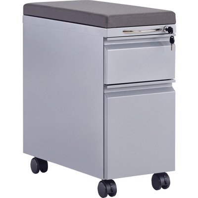 Safco Steel Mini Pedestal Cushion - 23" - Steel - Comfortable - Charcoal - 1 Each