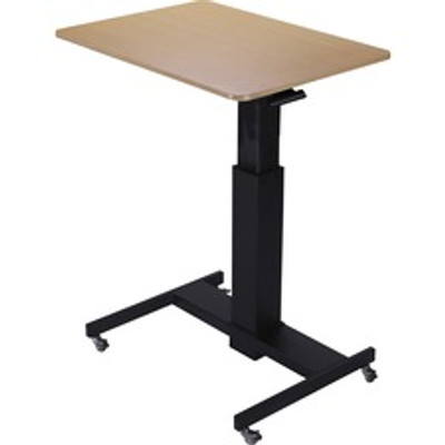 Lorell 28" Sit-to-Stand School Desk - Black Oak Square Top - Height Adjustable - 24" to 40" Adjustment - 40" Height x 28" Width x 20" Length - Assembly Required - 1 Each