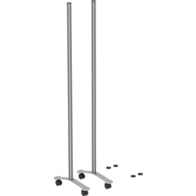 Lorell Adaptable Panel Legs for 71"H Configuration - 18.75" Width x 2" Depth x 70.87" Height - Aluminum - Silver - 2 / Set