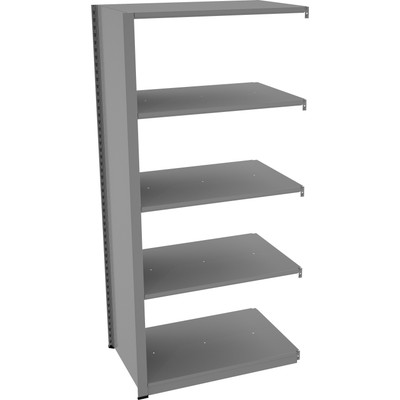 Tennsco Capstone Shelving 36"W 5-shelf Unit - 5 Shelf(ves) - 76" Height x 36" Width x 24" Depth - 30% Recycled - Medium Gray - Steel - 1 Each