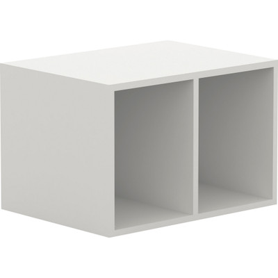 Lorell White Double Cubby Storage Base Adder Unit - 23.62" Width x 17.75" Depth x 15.75" Height - White - 1 Each