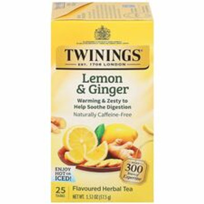 Twinings of London Lemon & Ginger Herbal Tea Bag - Herbal Tea - 1.3 oz - 25 / Box