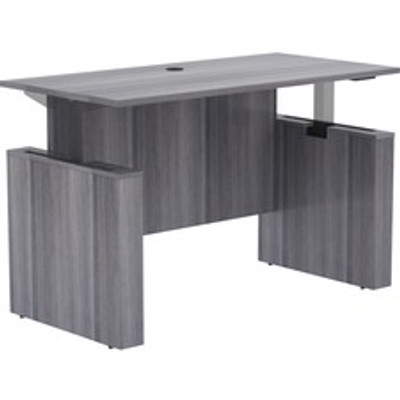 Lorell Essentials Series Sit-to-Stand Desk Shell - x 0.1" Thickness Top, 49" Height x 60" Width x 29" Depth - Finish: Weathered Charcoal - 1 Each