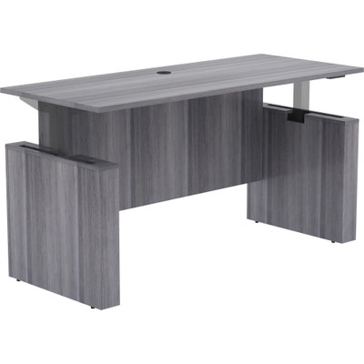 Lorell Essentials Series Sit-to-Stand Desk Shell - x 0.1" Thickness Top, 49" Height x 72" Width x 29" Depth - Finish: Weathered Charcoal - Laminate Table Top - 1 Each