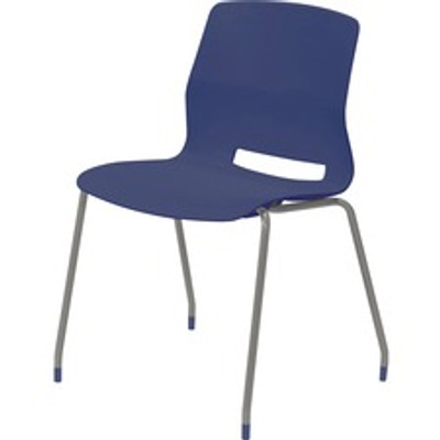 KFI Swey Collection 4-leg Armless Stool - Navy Seat Color - Polypropylene Seat Material - Navy Back Color - Polypropylene Back Material - Silver Frame Color - Stainless Steel Frame Material - Four-legged Base - 1 Each
