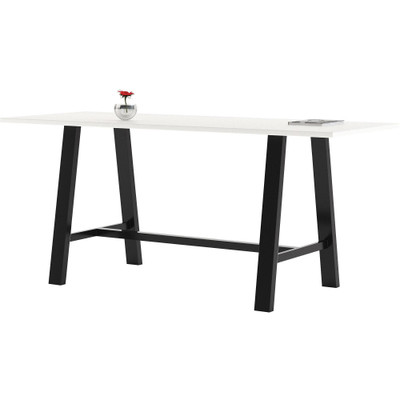 KFI Midtown 36x96x41 HPL Top Table - White Rectangle Top - Cross Beam Base - 96" Table Top Length x 36" Table Top Width - 41" Height - Assembly Required - High Pressure Laminate (HPL) Top Material - 1 Each
