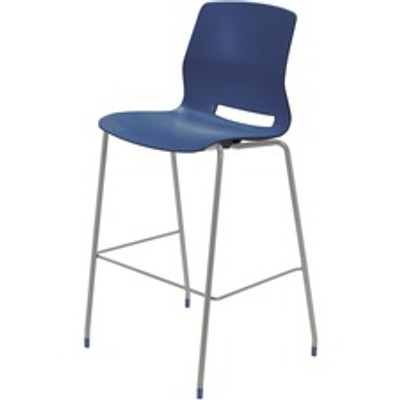 KFI Swey Collection 30" Multipurpose Stool - Navy Seat Color - Polypropylene Seat Material - Navy Back Color - Polypropylene Back Material - Silver Frame Color - Stainless Steel Frame Material - Four-legged Base - 1 Each