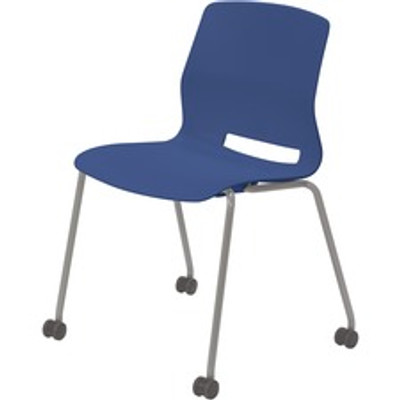 KFI Swey Armless Multipurpose Stool - Navy Seat Color - Polypropylene Seat Material - Navy Back Color - Polypropylene Back Material - Silver Frame Color - Stainless Steel Frame Material - Four-legged Base - 1 Each