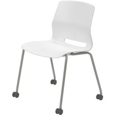 KFI Swey Armless Multipurpose Stool - White Seat Color - Polypropylene Seat Material - White Back Color - Polypropylene Back Material - Silver Frame Color - Stainless Steel Frame Material - Four-legged Base - 1 Each