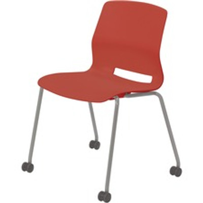 KFI Swey Armless Multipurpose Stool - Coral Seat Color - Polypropylene Seat Material - Coral Back Color - Polypropylene Back Material - Silver Frame Color - Stainless Steel Frame Material - Four-legged Base - 1 Each