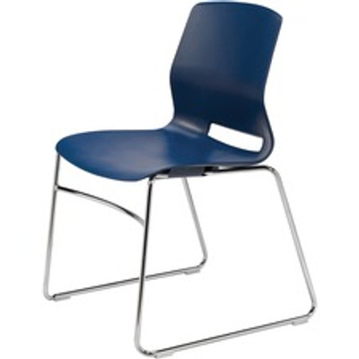 KFI Swey Collection Sled Base Chair - Navy Seat Color - Polypropylene Seat Material - Navy Back Color - Polypropylene Back Material - Silver Frame Color - Stainless Steel Frame Material - Sled Base - 1 Each