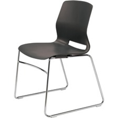 KFI Swey Collection Sled Base Chair - Black Seat Color - Polypropylene Seat Material - Black Back Color - Polypropylene Back Material - Silver Frame Color - Stainless Steel Frame Material - Sled Base - 1 Each