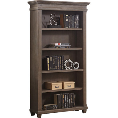Martin Carson 3-shelf Open Bookcase - 76" Height x 40" Width x 15" Length - 3 Adjustable Shelf(ves) - Material: Veneer - Finish: Weathered Dove - 1 Each