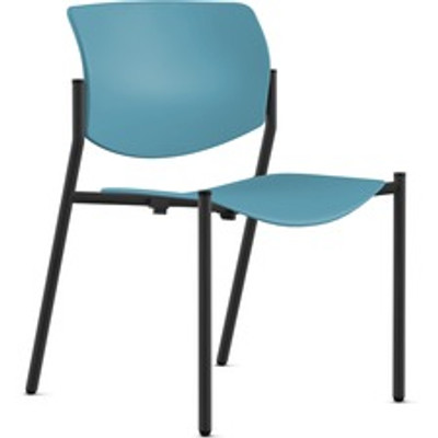 9 to 5 Seating Shuttle Armless Stack Chair with Glides - Blue Seat Color - Plastic Seat Material - Blue Back Color - Plastic Back Material - Powder Coated, Black Frame Color - Four-legged Base - 1 Each