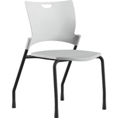 9 to 5 Seating Bella Plastic Seat Stack Chair - White Seat Color - Thermoplastic Seat Material - White Back Color - Thermoplastic Back Material - Black Frame Color - Four-legged Base - 1 Each