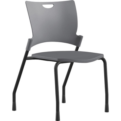 9 to 5 Seating Bella Plastic Seat Stack Chair - Dove Seat Color - Thermoplastic Seat Material - Dove Gray Back Color - Thermoplastic Back Material - Black Frame Color - Four-legged Base - 1 Each