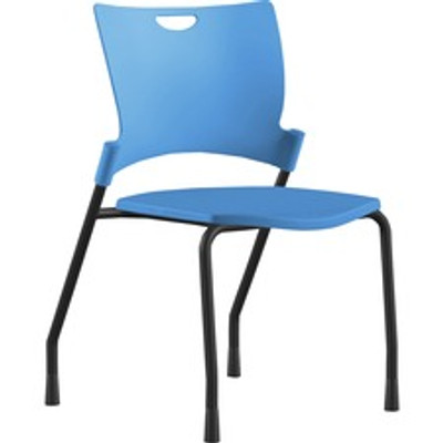 9 to 5 Seating Bella Plastic Seat Stack Chair - Blue Seat Color - Thermoplastic Seat Material - Blue Back Color - Thermoplastic Back Material - Black Frame Color - Four-legged Base - 1 Each