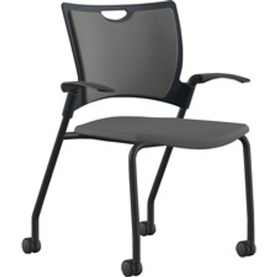 9 to 5 Seating Bella Fabric Seat Mobile Stack Chair - Dove Seat Color - Fabric, Foam, Plastic Seat Material - Dove Gray Back Color - Fabric, Plastic, Foam Back Material - Powder Coated, Black Frame Color - Four-legged Base - 1 Each