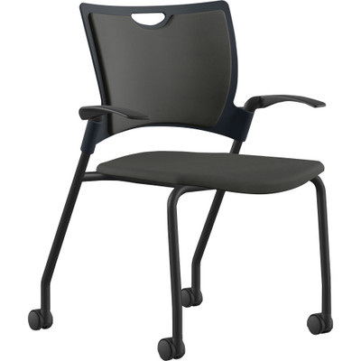 9 to 5 Seating Bella Fabric Seat Mobile Stack Chair - Onyx Seat Color - Fabric, Foam, Plastic Seat Material - Onyx Back Color - Fabric, Plastic, Foam Back Material - Powder Coated, Black Frame Color - Four-legged Base - 1 Each