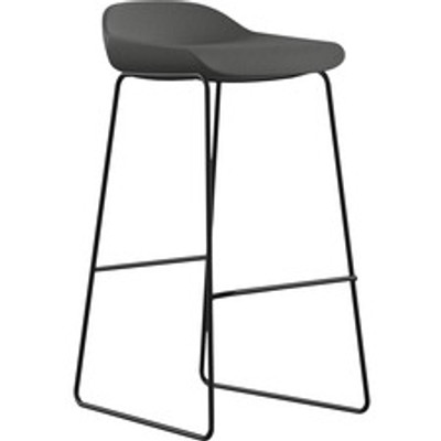 9 to 5 Seating Lilly Lounge Bar Stool - Gray Seat Color - Gray Back Color - Fabric, Foam Back Material - Sled Base - 1 Each