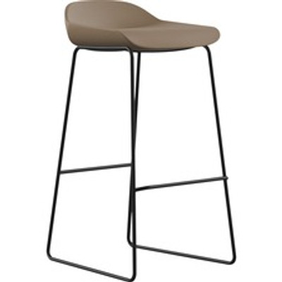 9 to 5 Seating Lilly Lounge Bar Stool - Latte Seat Color - Latte Back Color - Fabric, Foam Back Material - Sled Base - 1 Each