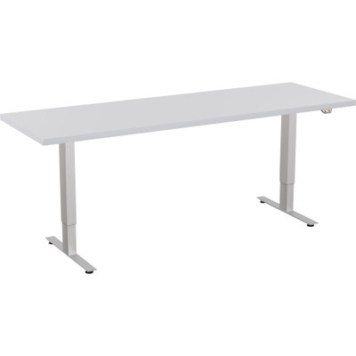 Special-T 24x72" Patriot 3-Stage Sit/Stand Table - Gray Rectangle Top - Silver Gray Base - 24" to 48" Adjustment - 72" Table Top Width x 24" Table Top Depth - 46" Height - Assembly Required - 1 Each - TAA Compliant