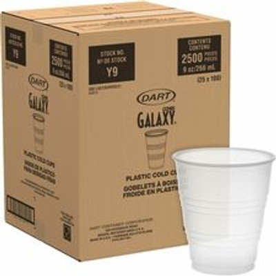 Solo Galaxy 9 oz Plastic Cold Cups - 9 fl oz - Translucent - Plastic, Polystyrene - Cold Drink, Beverage - 100/Bag - 25 / Carton