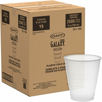 Solo Galaxy 9 oz Plastic Cold Cups - 9 fl oz - Translucent - Plastic, Polystyrene - Cold Drink, Beverage - 100/Bag - 25 / Carton