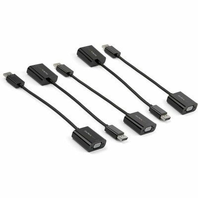 StarTech.com DisplayPort to VGA Adapter - 1920x1200 - 5 Pack - 1 x 20-pin DisplayPort 1.2 Digital Audio/Video - Male - 1 x 15-pin HD-15 - Female - Black - 5 / Pack