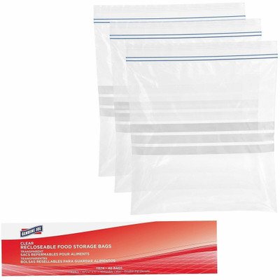 Genuine Joe Food Storage Bags - 1 gal Capacity - 11" Length x 10.56" Width x 1.75 mil (44 Micron) Thickness - Zipper Closure - Clear - Food, Beef, Poultry, Vegetables, Seafood - 40/Box - 9 / Carton