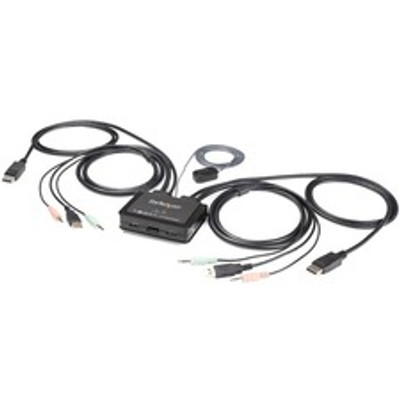 StarTech.com KVM Switchbox - 2 Computer(s) - 3840 x 2160 - 4 x USB - 3 x DisplayPort - Desktop