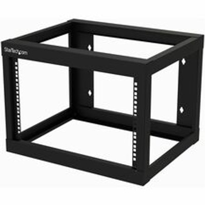 StarTech.com Rack Frame - For Server, LAN Switch, Patch Panel, A/V Equipment, Computer - 6U Rack Height x 19" Rack Width x 18" Rack Depth - Wall Mountable - 2 Post - Black - Cold-rolled Steel (CRS) - 176.37 lb Maximum Weight Capacity