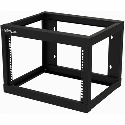 StarTech.com Rack Frame - For Server, LAN Switch, Patch Panel, A/V Equipment, Computer - 6U Rack Height x 19" Rack Width x 18" Rack Depth - Wall Mountable - 2 Post - Black - Cold-rolled Steel (CRS) - 176.37 lb Maximum Weight Capacity