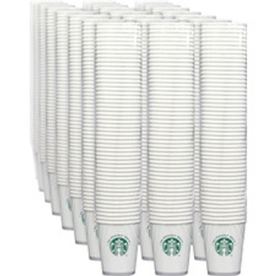 We Proudly Serve 12 oz. Cups - 12 fl oz - White - Polylactic Acid (PLA) - Cold Drink, Hot Drink - 50/Bag - 20 / Carton