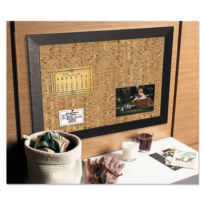 Natural Cork Bulletin Board, 36x24, Cork/black Natural Cork Bulletin Board, 36x24, Cork/black