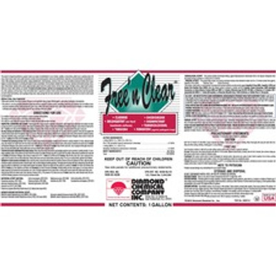 Diamond Free & Clear Disinfectant Cleaner - 128 fl oz (4 quart) - Deodorize - 4 / Carton