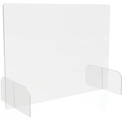 Deflecto Countertop Safety Barrier Full Shield with Feet - Clear - Acrylic